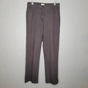 LL Bean‎ dress pants women's size 8 M/Tall brown chevron trousers lined career